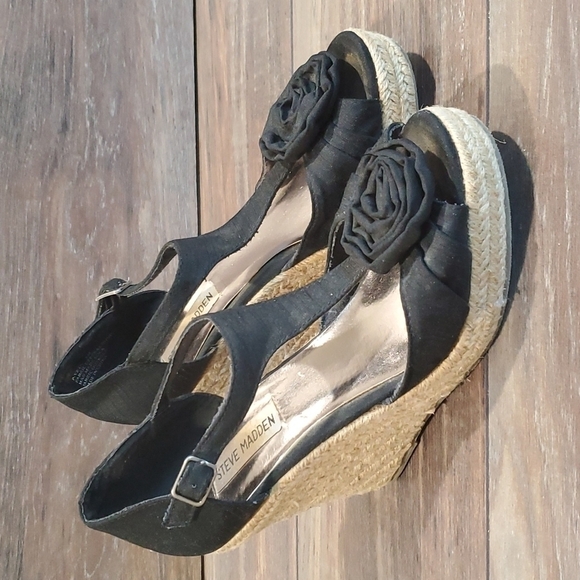 Steve Madden Women P-Veta Espadrille Wedge Sandals sz 8M  shoes - Picture 2 of 15